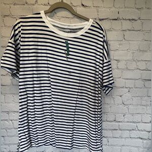 Maurices Blue and White Short Sleeve Tee Nautical Stripes